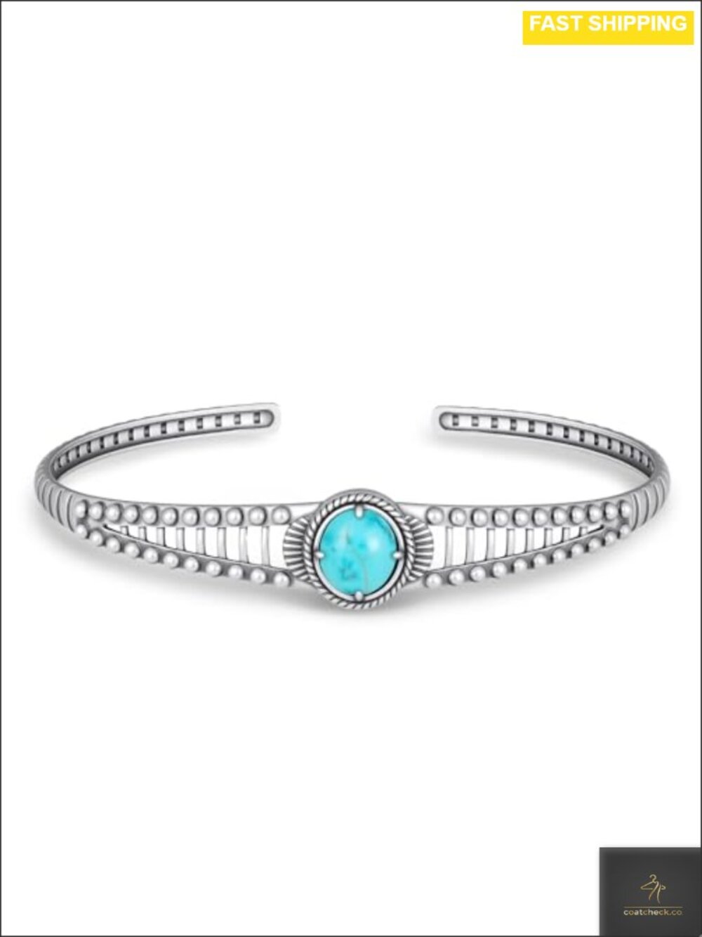 925 Sterling Silver Turquoise Cuff Bracelet Adjustable Open Bangle